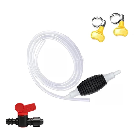 Multifunctional Liquid Siphon Pump, Large Diameter Manual Fluid Extractor for Gasoline, Motor Oil, Fuel, Diesel, Water, Fish Tank, Aquarium, Home Use - With 3.2/4.9/6.5/9.8ft Hose(With 9.8 ft Hose)
