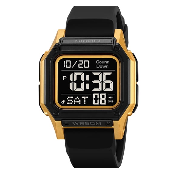 Multifunctional Luminous Student Electronic Watch, waterproof adjustable strap watch, alarm stopwatch practical daily timepiece,,Multicolor F