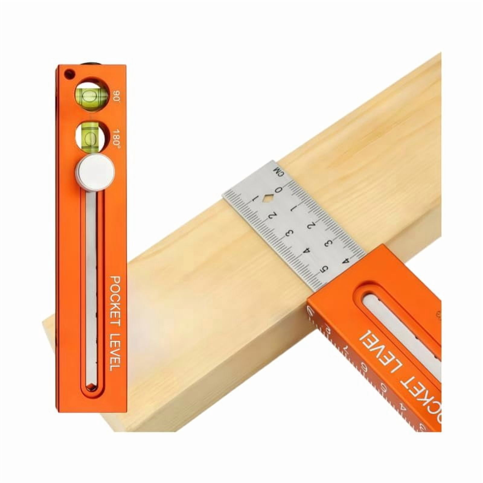 Multifunctional Marking Level Ruler, Adjustable Positioning Marking Protractor Tool, Multifunctional Depth Measuring Ruler with Angle Mark 90°-180°, Craftsman Angle Measure Tool (1PCS)