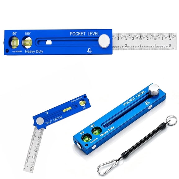 Multifunctional Marking Ruler with Level, Adjustable Woodworking Angle Tool, 90 180 Protractor Square, Aluminum Layout Measuring Tool for Carpenter DIY Precision Marking