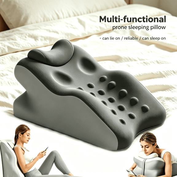 Multifunctional Memory Foam Ergonomic Pillow, adaptive support for neck & back, breathable for side/back sleep, removable cover, multi-use for rest, reading & massage, great gift