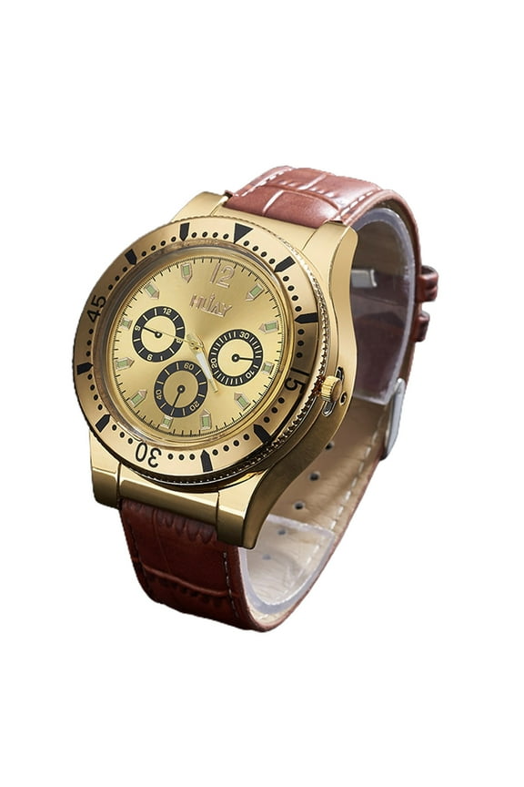 Multifunctional Men's Watch Lighter USB Rechargeable Windproof Lighter Personality Trend Watch 3 Optional Father's Gift Choice Home Camping Office Essential Today Prime