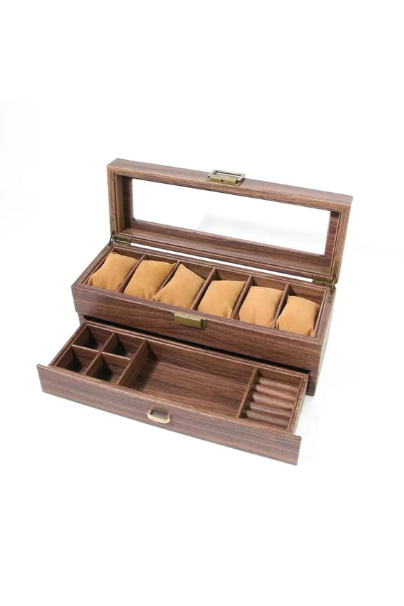Multifunctional Men's Watch Storage Case with Plush Lining for Multiple Watches