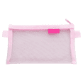 thumbnail image 1 of Multifunctional Mesh Pen Bag Pencil Case Makeup Tool Bag Storage Pouch Purse - Pink, 1 of 5