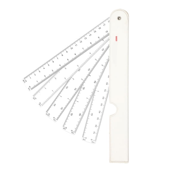 Multifunctional Metric Scale Ruler Fan Shaped Scale Ruler Folding Engineering Ruler for Architect and Drawing