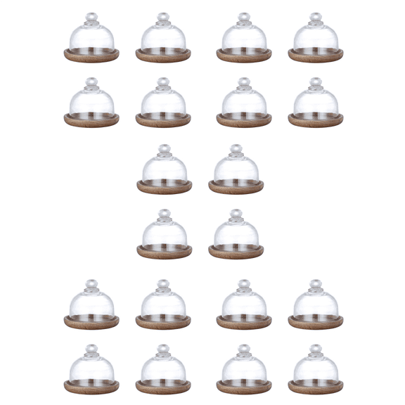 Multifunctional Mini Dessert Serving Stand Cake Dish with Dome Lid Platter Cake Plate for Home Hotels(20Pcs)