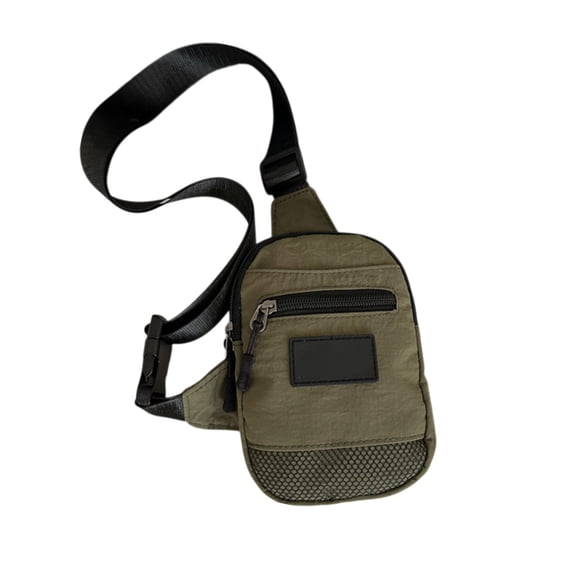 Multifunctional Minimalist Chest Bag,Polyester Mini Crossbody Sling Bag,Outdoor Travel Commute Backpack,Lightweight Phone Storage Bag,Adjustable Elastic Strap Organizer,Layered Pocket Carry Bag