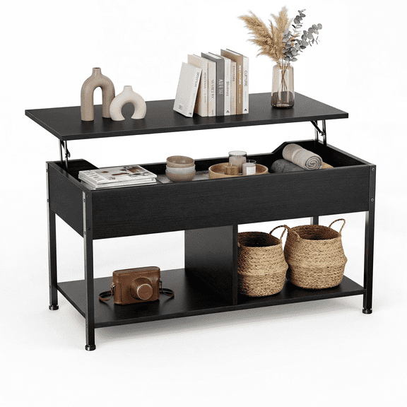 Multifunctional Modern Lift Top Coffee Table with Adjustable Height & Storage Compartment, Versatile Space-Saving Center Table for Living Room, Dorms & Small Spaces