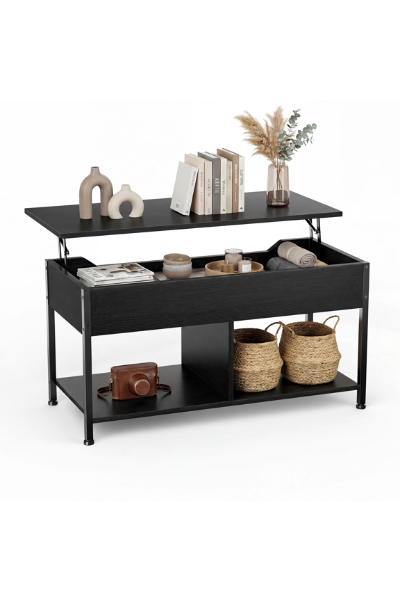 Multifunctional Modern Lift Top Coffee Table with Adjustable Height & Storage Compartment, Versatile Space-Saving Center Table for Living Room, Dorms & Small Spaces