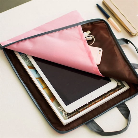 Multifunctional Multilayer Zipper File Bag Laptop Mobile Phone Canvas Briefcase Organizer