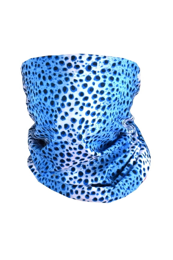 Multifunctional Multipurpose Tube Bandana Headband Face Mask Mouth Protective Cover, Blue Cheetah Print