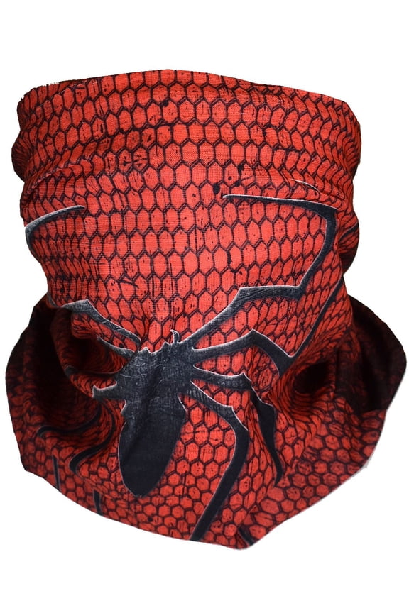 Multifunctional Multipurpose Tube Bandana Headband Face Mask Mouth Protective Cover, Red Spider