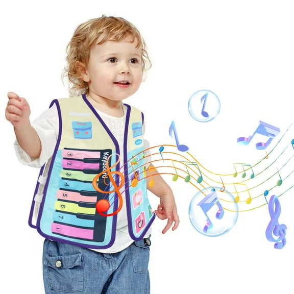 Kahopy Multifunctional Musical Vest, Interactive Vest with Piano Keyboard and 8 Animal Sound Patches, Early Education for Toddler and Kids, Promotes Learning & Coordination