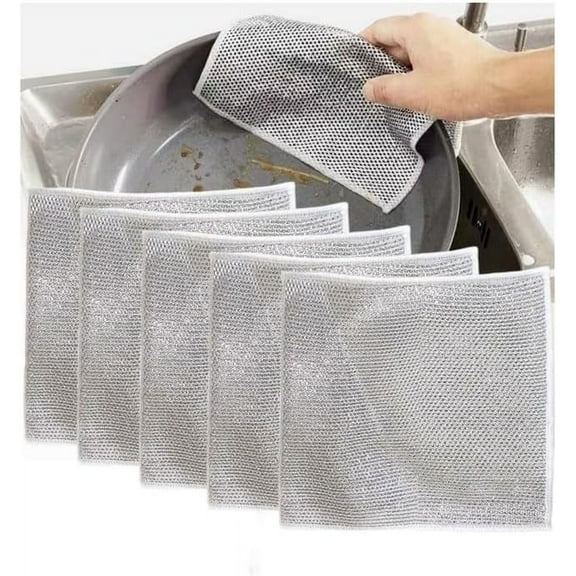Multifunctional Non-Scratch Wire Dishcloth,2024 New Steel Wire Dish Towel for Wet and Dry Wire Dishcloth for Dishes Sinks Counters Tops of Stoves