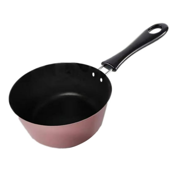 Multifunctional Nonstick Milk Pan - Universal Metal Small Saucepan for Outdoor Cooking and Home Induction Cooker Use - Pink