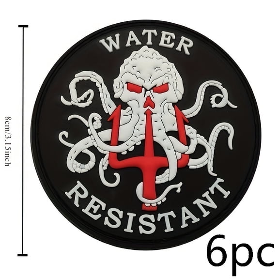 Multifunctional Octopus Embroidered Patch Set with Velcro - Versatile Accessories for Clothing, Backpacks, Hats, and Vests