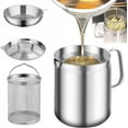 thumbnail image 1 of Multifunctional Oil Filter Pot,Bexikou 2L Stainless Steel Oil Filter Pot,Large Capacity Versatile Oil Filter Pot,Heavy Duty Bacon Grease Container Oil Filter Tank for Kitchen Camping, 1 of 7