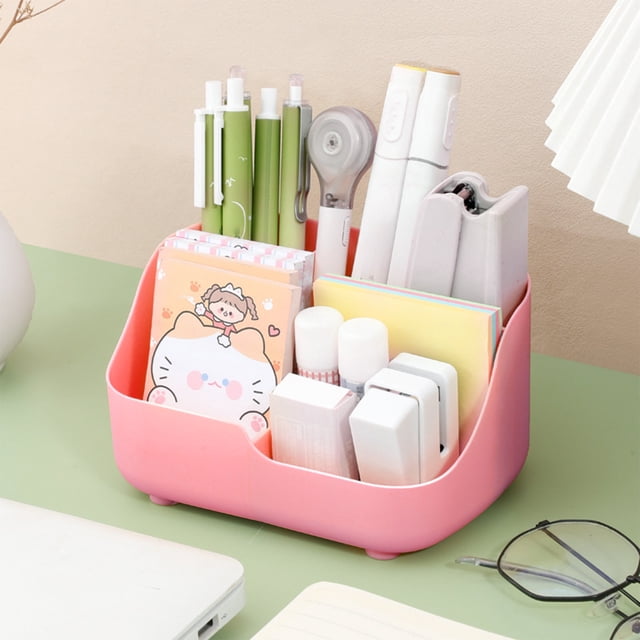 Multifunctional Organizer Desk Caddy, Plastic Home and Office Storage Tray for Stationery, Art Supplies, and Bathroom Accessories, Compact and Practical