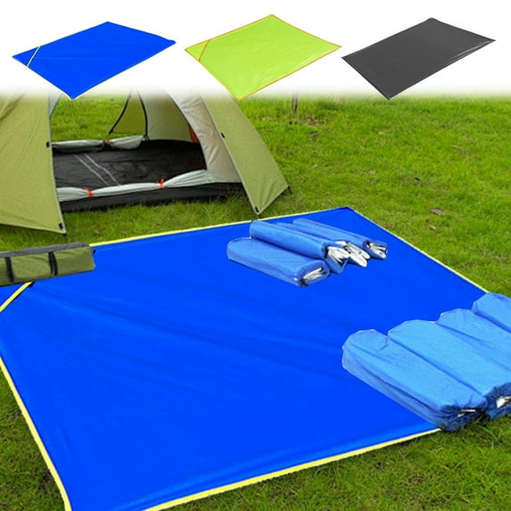Multifunctional Outdoor Camping Awning, Waterproof Tarp, Polyester Material, 6.5 X 4.5 Feet Size, for Beach Sunshade, Picnic Ground Cover, Rain Shelter, Green Color, by Ihhxbz
