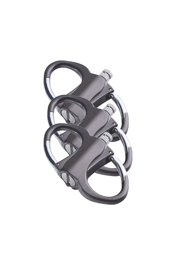 Multifunctional Outdoor Metal Keychain Lighter - Black, Compact Design With Carabiner Clip, Waterproof And Windproof For Camping, Hiking, Emergency Survival, Daily Use