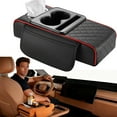 thumbnail image 1 of Multifunctional PU Leather Car Armrest Box Mat, 5-in-1 Car Armrest Box with Cup Holder, 2 Storage Bags, Tissue Box Slot, Phone Slot, Universal Waterproof Interior Organizer for Most Cars, 1 of 7