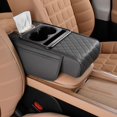 thumbnail image 1 of Multifunctional PU Leather Car Armrest Box Mat, 5-in-1 Center Console Cover,Car Interior Accessories with 2 Storage Bags Cup Holder, Tissue Box Slot, Phone Slot for Sedans, 1 of 7