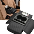 thumbnail image 1 of Multifunctional PU Leather Car Armrest Box Mat, 5-in-1 Center Console Cover with Storage Pockets, Cup Holder, Phone Slot & Tissue Organizer, Ergonomic Design for Sedans, 1 of 7