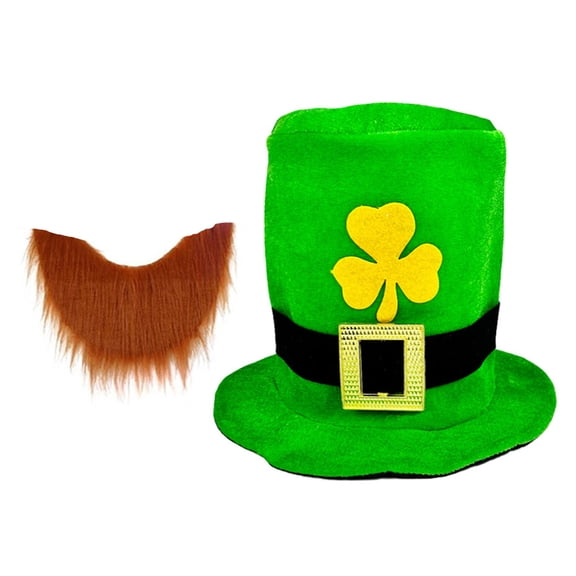 Multifunctional Parties and Event Comfortable Patricking Day Hat and Beard Set Fashion Accessory Party Supplies