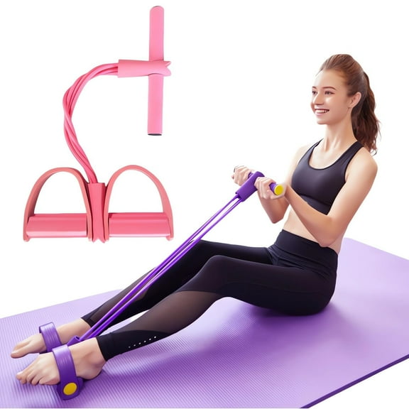 Multifunctional Pedal Puller Resistance Rope Exercise Bands Tension Rope Fitness for Abs Waist Arm Leg Stretching Slimming Training Sit Up Exercise Equipment