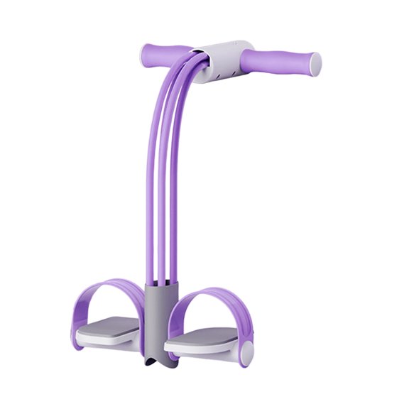 Multifunctional Pedal Trainer with Resistance Rope and Stay Pull Wing Design for Abdomen Waist Arms Legs Exercise Upgrade Smart Stirrup Puller 4 Tube Fitness Device for Home Gym,55cm×27cm,Purple