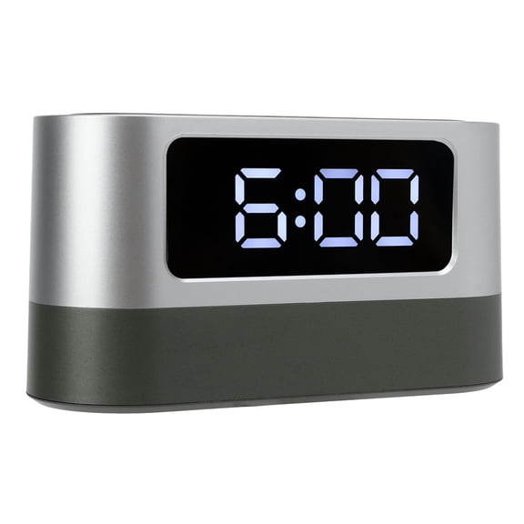 Multifunctional Pen Holder Alarm Clock with Pen Holder Design Time Memory Date Temperature Display LED Digital Desk Clock for Office Dormitory Bedroom White 6.69 inches / 17 cm