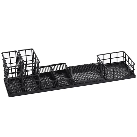 Multifunctional Pen Holder Set Office Work Mesh Metal Multi-Function