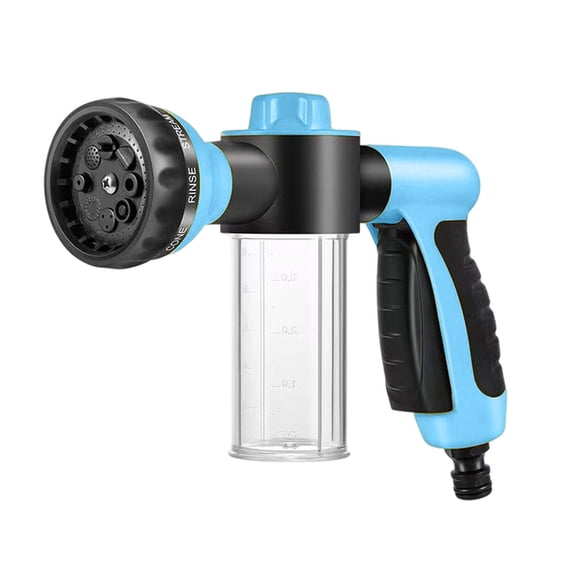 Multifunctional Pet Bathing Spray Brush ABS Gentle Foaming Grooming Sprayer with 8 Adjustable Water Settings Ergonomic Handheld Design for Dog Cat Indoor Outdoor Bath Blue