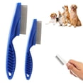 thumbnail image 1 of Multifunctional Pet Comb,2 Pack Pet Hair Comb Tear Stain Removal,Eye Comb for Dogs and Cats,2 in 1 Massage Dual-Sided Comb for Knots Crust Floating Hair Tangle Fleas (White), 1 of 8