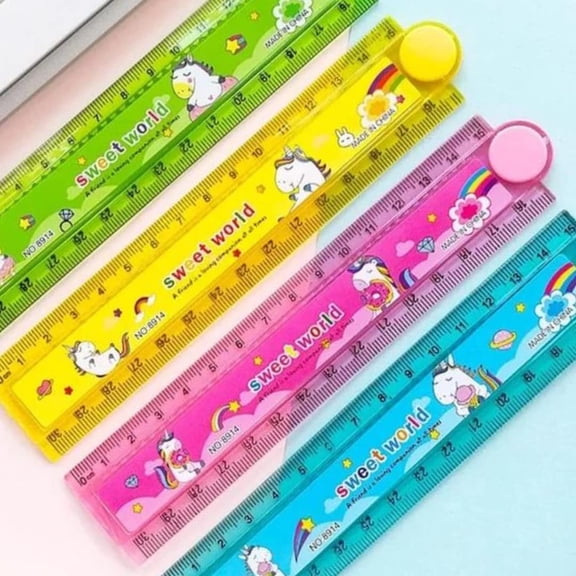 Multifunctional Plastic Foldable & Adjustable Drawing Ruler Scale | Design Geometry | Pack Of 6