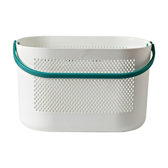 Multifunctional Plastic Shower Basket with Drainage Holes and Handle for Bathroom Storage - 1 Piece Versatile Organizer for Bath Products, Towels, Fruits, and More