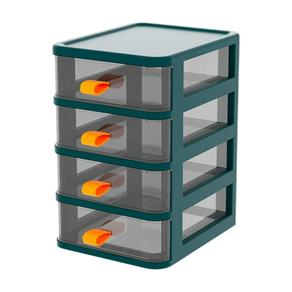 Multifunctional Plastic Storage Cabinet with Transparent Drawers,Small Desk Organizer Storage Box,Durable Storage Bin Container Case,Space-Saving for Office,Closet and Home