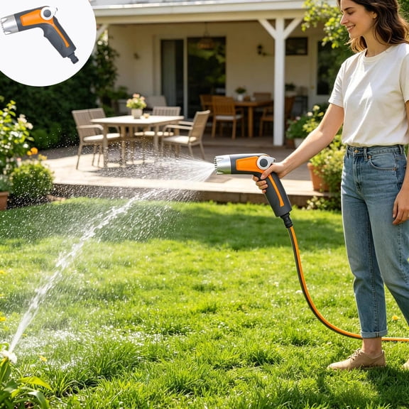 Multifunctional Plastic Watering Spray Gun for Garden, High Pressure Hose Nozzle with 8 Patterns, Vegetable Flower Watering Gun