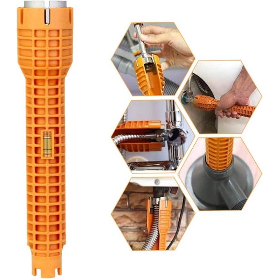 Multifunctional Plumbing Tool, Basin Wrench for Wide Range Application, Portable Faucet Installer with Effective Design for Kitchen, Bathroom, Toilet Plumbing