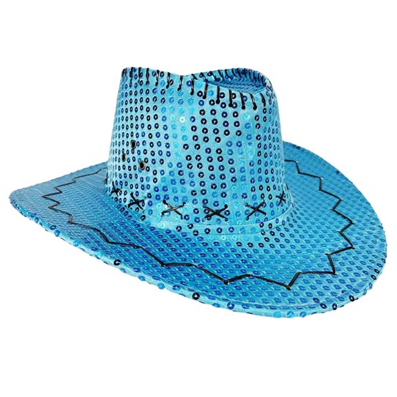Multifunctional Polyester Sequined Western Hat Lightweight Design Perfect for Costume Parties Outdoor Fun Accessory