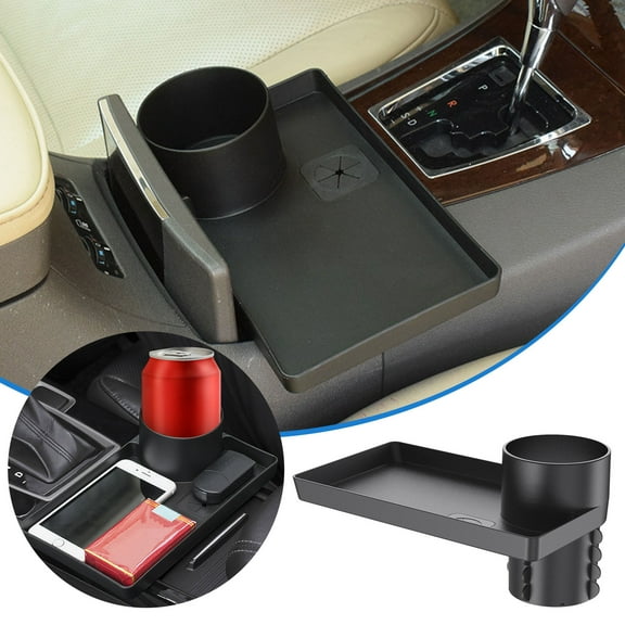 Multifunctional Portable Car Seat Snack Tray with Rotating Cup Holder and Activity Plate for Travel Accessories
