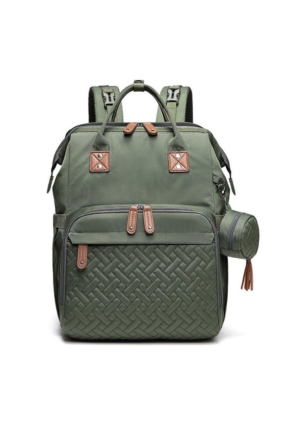 Multifunctional Portable Folding Crib Mommy Bag,Army Green