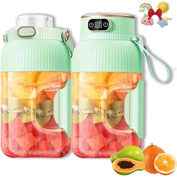 Multifunctional Portable Juicer Cup with Digital Display 2024 New, Portable Smoothie Blender on the Go, Portable Blender USB Rechargeable, Juice Cup Blender