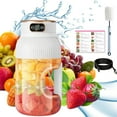 thumbnail image 1 of Multifunctional Portable Juicer Cup With Digital Display, Self-Cleaning Portable Juicer Cup, 42oz Portable Blender for Shakes and Smoothies, USB Rechargeable, 10 Blades (White), 1 of 8