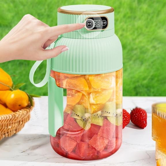 Multifunctional Portable Juicer Cup - with Digital Display Large-Capacity USB Rechargeable Cordless Smoothie Blender