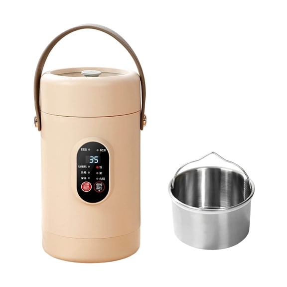 Multifunctional Portable Mini Ceramic Glazed Cooking Pot With Steamer And Digital Timer For Meals
