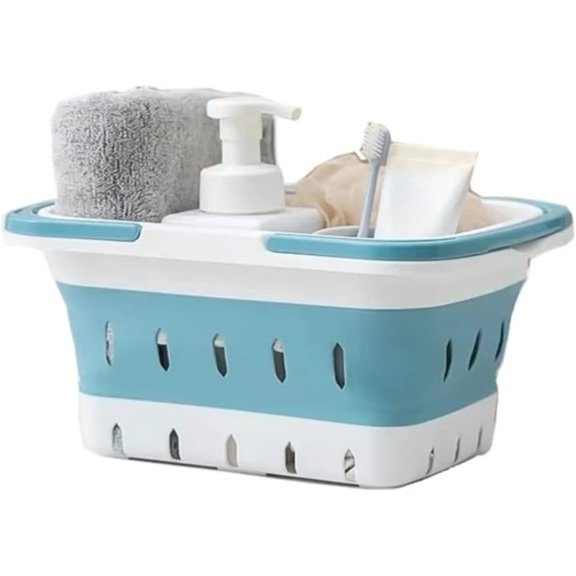 Multifunctional Portable Shower Caddy, Collapsible Plastic Storage Basket Organizer with Handles, Toiletry Storage Bin for Bathroom Dorm Gym Kitchen