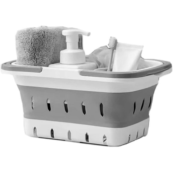Multifunctional Portable Shower Caddy, Collapsible Plastic Storage Basket Organizer with Handles, Toiletry Storage Bin for Bathroom Dorm Gym Kitchen