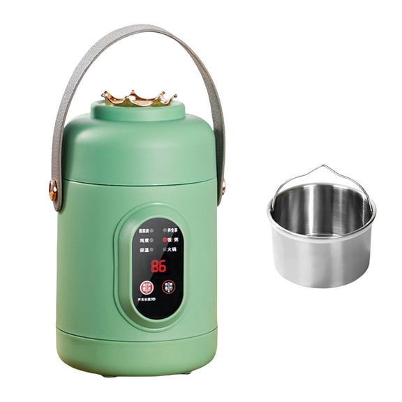 Multifunctional Portable Slow Cooker With Ceramic Glaze Inner Pot And Steamer For Soup Rice Porridge Preparation