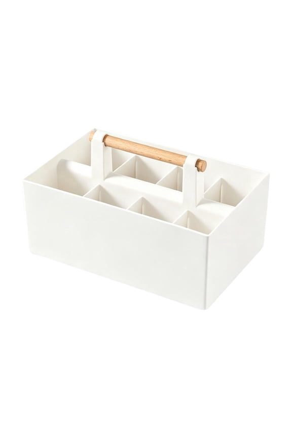 Multifunctional Portable Storage Box with Customizable Compartments - Ideal for Baby & Maternity Items, Stationery, and Skincare - Stackable, Space-Saving Design White
